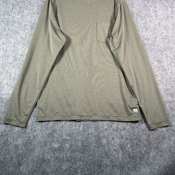 Vuori Shirt Mens Large Tradewind Performance Pocket Green Long Sleeve Crewneck - Picture 10 of 12